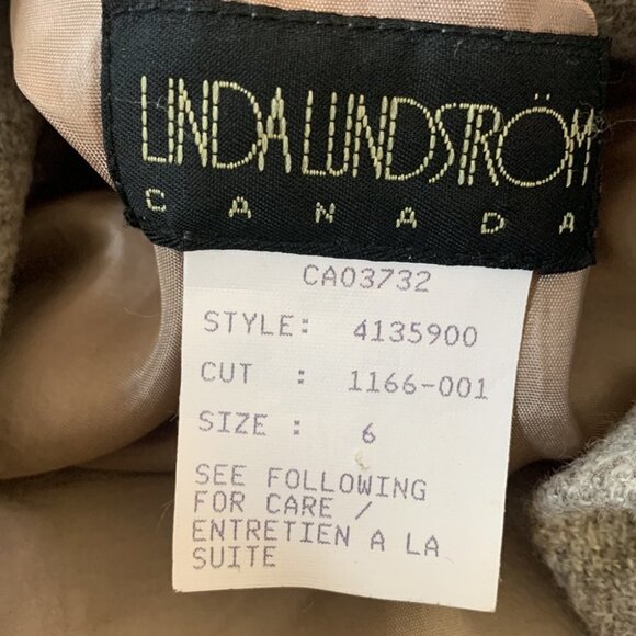 LINDA LUNDSTRÖM OVERSIZED  WOOL TRENCH COAT LARGE POCKETS MADE IN CANADA SIZE 6 - Picture 10 of 11